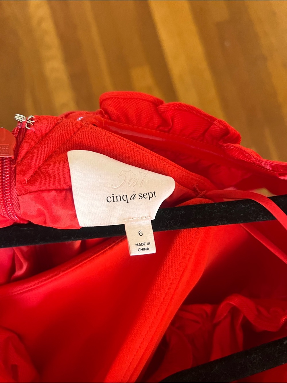 cinq a sept Red One-Shoulder Ruffle Mini Dress - Picture 3 of 4
